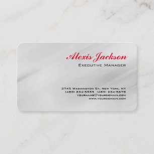 Elegant Modern Contemporary Style Grey Red Business Card