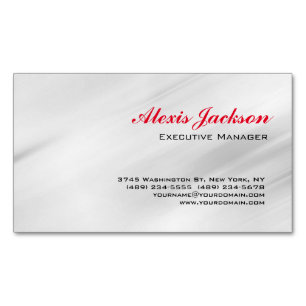 Elegant Modern Contemporary Style Grey Red Magnetic Business Card
