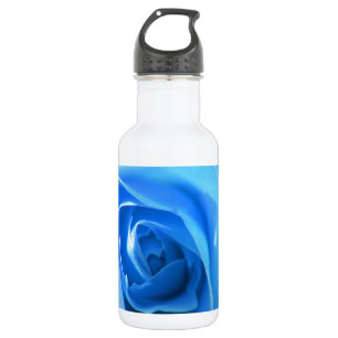 elegant, modern, cool blue rose flower. 532 ml water bottle