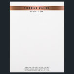 Elegant Modern Copper and Gold lines Letterhead<br><div class="desc">Elegant Copper with Gold Lines Letterhead</div>