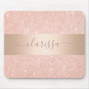 Elegant modern copper gold glitter mouse pad