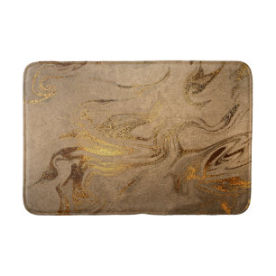 Elegant modern copper gold marble look bath mat