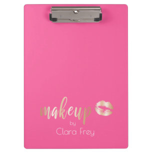 Elegant modern copper rose gold lips and makeup clipboard