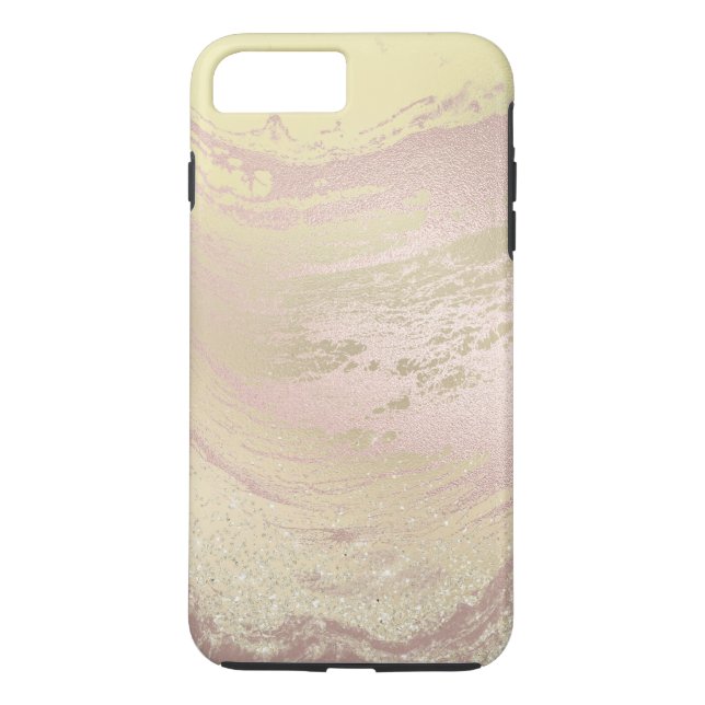 Elegant modern copper rose gold marble glitter Case-Mate iPhone case (Back)