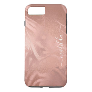 Elegant modern copper rose gold marble look Case-Mate iPhone case