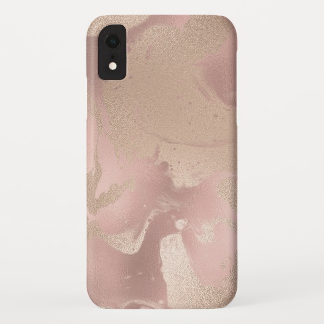 Elegant modern copper rose gold marble look Case-Mate iPhone case (Back)