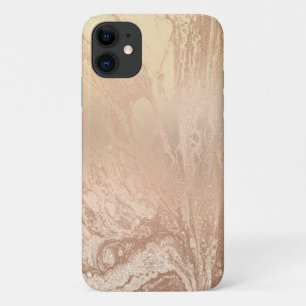 Elegant modern copper rose gold marble look iPhone 11 case