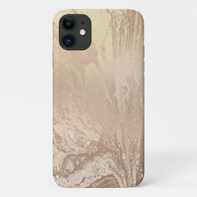 Elegant modern copper rose gold marble look Case-Mate iPhone case (Back)