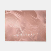 Elegant modern copper rose gold marble look