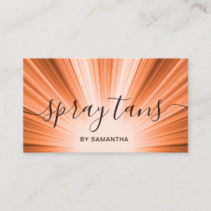 Elegant modern copper rose gold sun spray tans business card