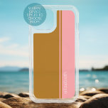 Elegant Modern, Coral Terra Cotta Design with Name iPhone 15 Case<br><div class="desc">A simple,  striking design with 2 colours and a stripe. A fun colour block to add your name or any text. 
You can add a name,  monogram or other custom text. If you need to move the art around,  click on the customize button to make changes.</div>