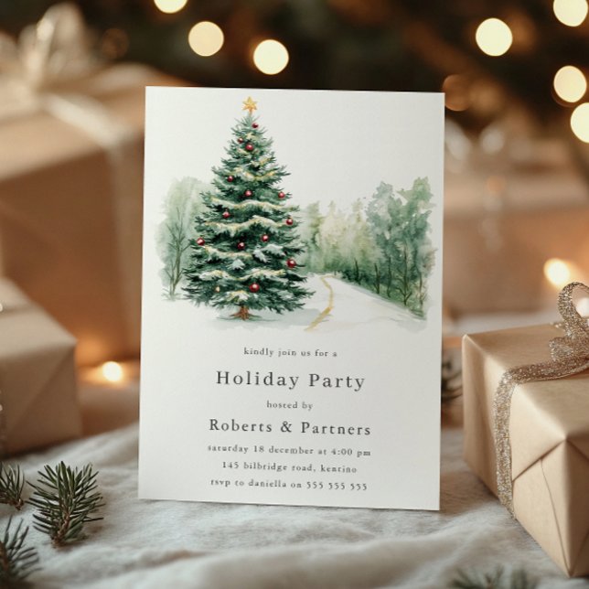 Elegant Modern Corporate Christmas Holiday Party Invitation (Creator Uploaded)