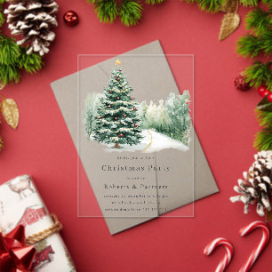Elegant Modern Corporate Christmas Party Acrylic Invitations