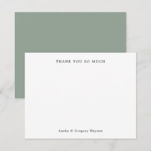 Elegant Modern Couple Typography Sage Thank You Card