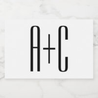 Elegant Modern Couples Initials | White & Black