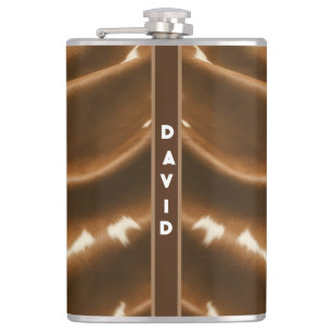 Elegant Modern Cow Faux Leather Collection Hip Flask