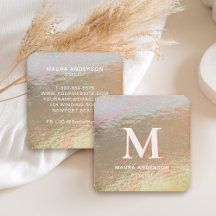 Elegant Modern Crushed Faux Gold Pink Monogram