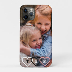 Elegant modern custom children photo monogram iPhone 11 pro case