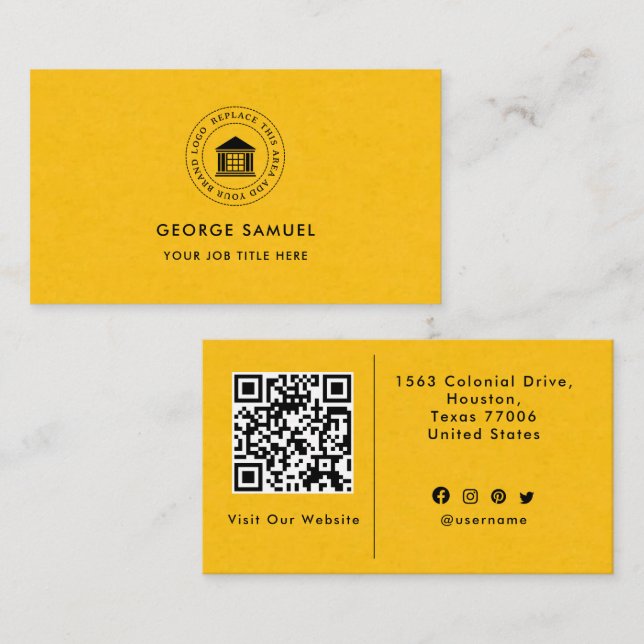 Elegant Modern Custom Logo Minimalist Simple Business Card (Front/Back)