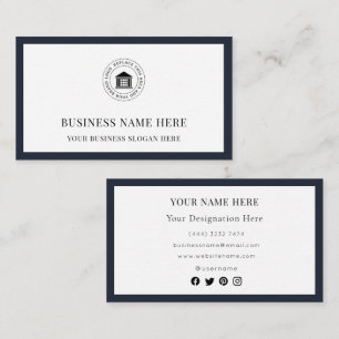 Elegant Modern Custom Logo Minimalist Simple Business Card