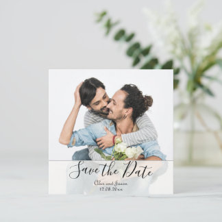Elegant Modern Custom Photo Change Date Wedding