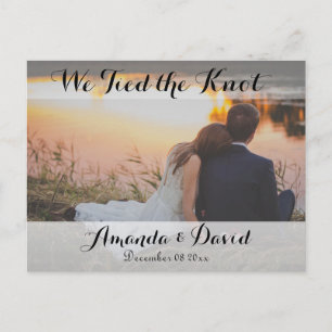 Elegant Modern Custom  Photo Change Date Wedding Postcard