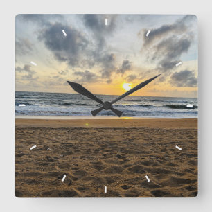Elegant Modern Custom Photo Personalize Gift Square Wall Clock