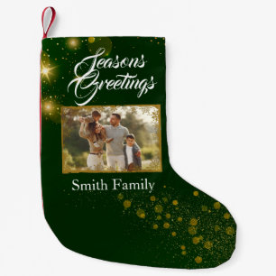 Elegant Modern Custom Photo Red Small Christmas St Stocking