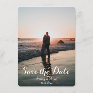 Elegant Modern Custom  Photo Save The Date Wedding Invitation