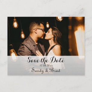 Elegant Modern Custom  Photo Save the Date Wedding Postcard