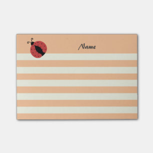 Elegant modern cute ladybug stripes personalized post-it notes