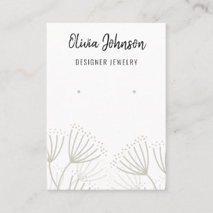 Elegant Modern Dandelion Jewellery Earring Display Business Card