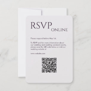 Elegant Modern Dark Purple Wedding RSVP Card