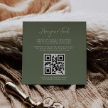 Elegant & modern Dark sage Honeymoon fund QR code Enclosure Card<br><div class="desc">A modern typography and a trendy sage green colour for your wedding stationery: choose this simple and elegant wedding suite. Fully customizable: you can change the background as well as the text colour as you like. Replace the image with your own custom QR code to give your guests access to...</div>