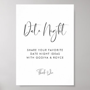 Elegant & Modern Date night ideas sign