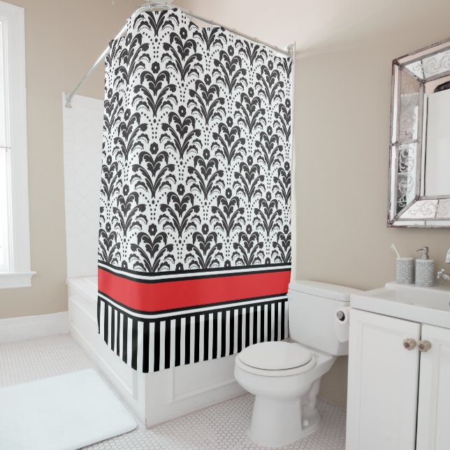 Elegant Modern Deco Damask Black and White (In Situ)
