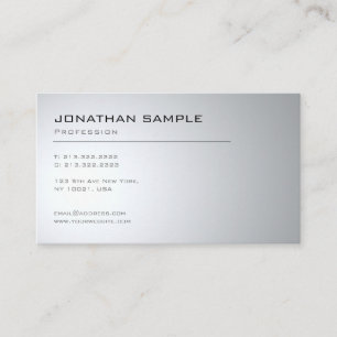 Elegant Modern Design Clean Plain Trendy Silver Business Card