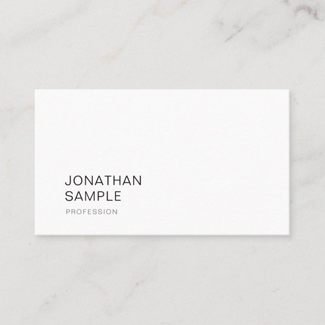 Elegant Modern Design Sleek Plain Professional Business Card (Front)