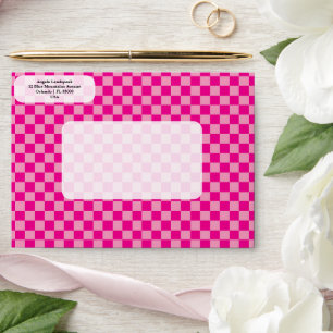 Elegant, Modern Dual Pink Colours Chequered   Envelope