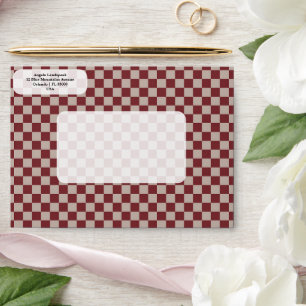 Elegant, Modern Duo Brown Checkered   Envelope
