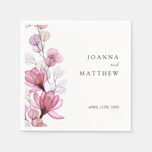 Elegant Modern Dusty Rose Floral Wedding Napkin