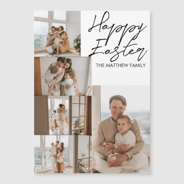 elegant Modern Easter, family five photo collage (Front)