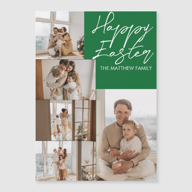 elegant Modern Easter, family five photo collage (Front)