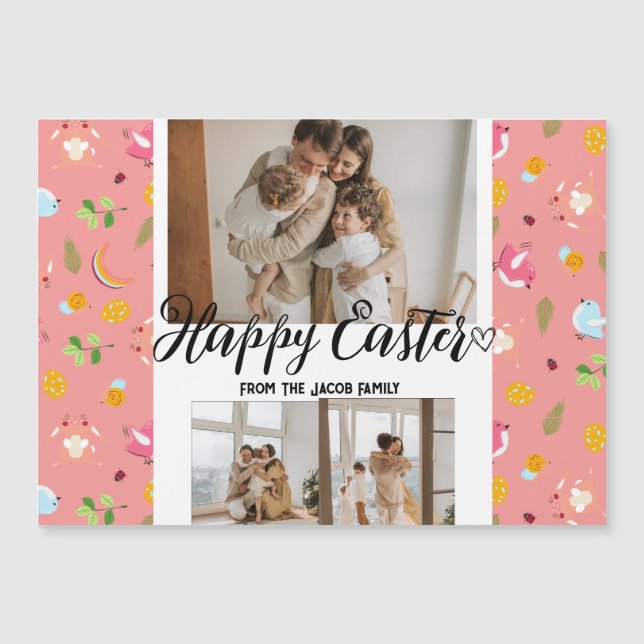 elegant modern Easter, family three photo collage (Front)