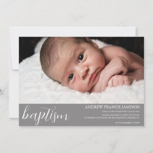 Elegant Modern Elegant Christian Photo Baptism Invitation