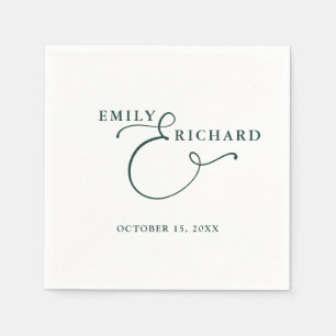 Elegant Modern Emerald Green Wedding Napkin