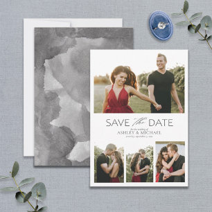 Elegant Modern Engagement 4 Photo Save the Date
