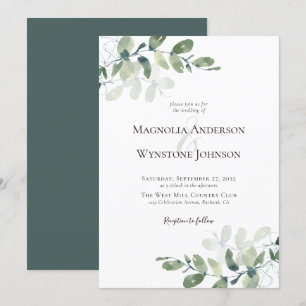 Elegant Modern Eucalyptus Greenery Wedding Invitation