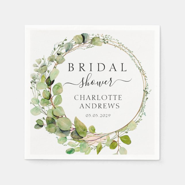 Elegant, modern, eucalyptus   napkin (Front)