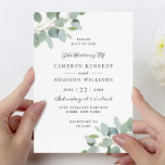 Elegant Modern Eucalyptus Wedding Invitation<br><div class="desc">Girly-Girl-Graphics: Elegant Modern Eucalyptus Wedding Invitation - Enjoy! Personalize and customize this whimically stylish and uniquely chic, sophisticated elegant modern minimalistic eucalyptus pastel rustic botanical watercolor greenery accenting a fashionable typography wedding invitation card and share with the family and friends you love. Thank you kindly for your purchase. #wedding #girlygirlgraphics...</div>